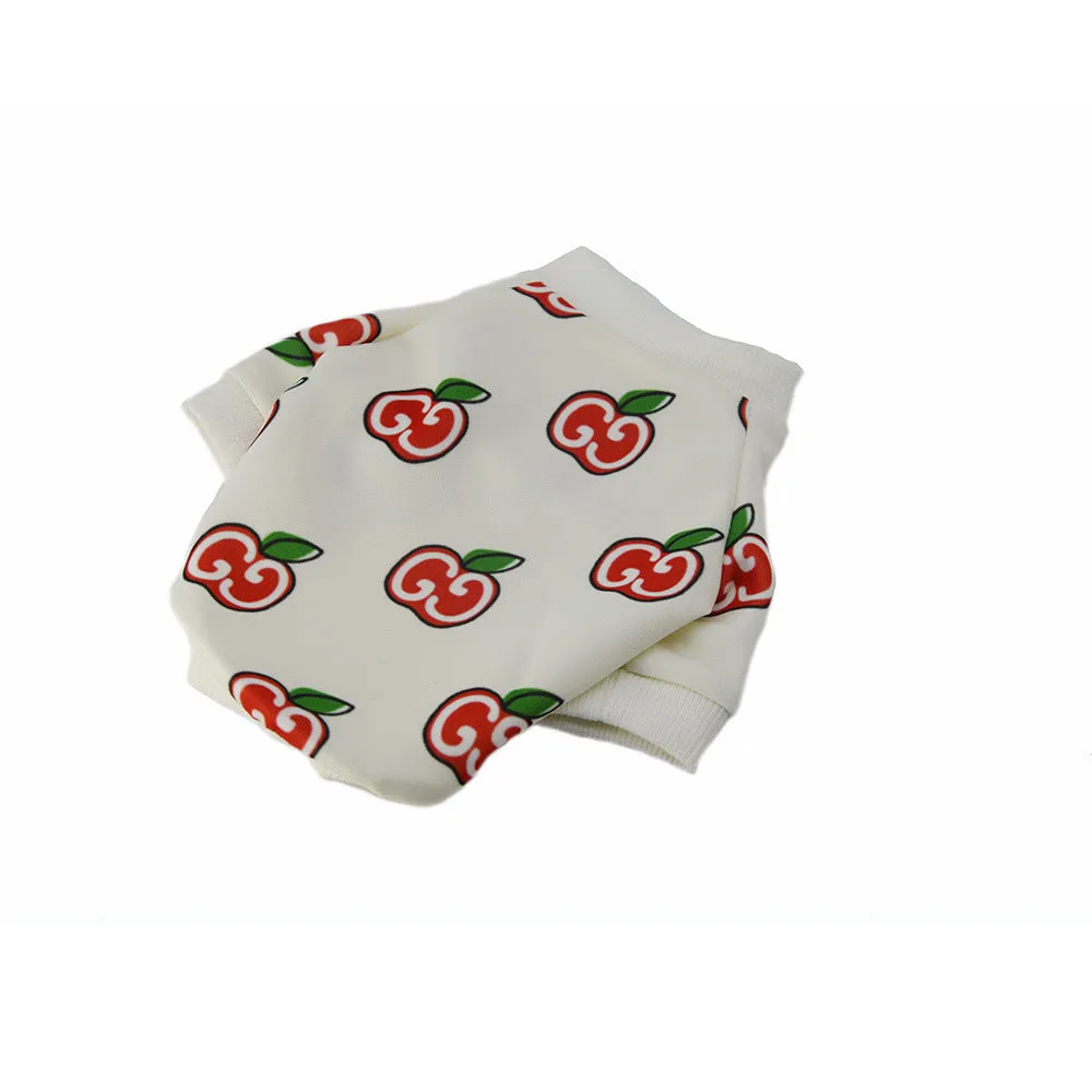 Two-legged polyester dog clothing in white casual style with open back design