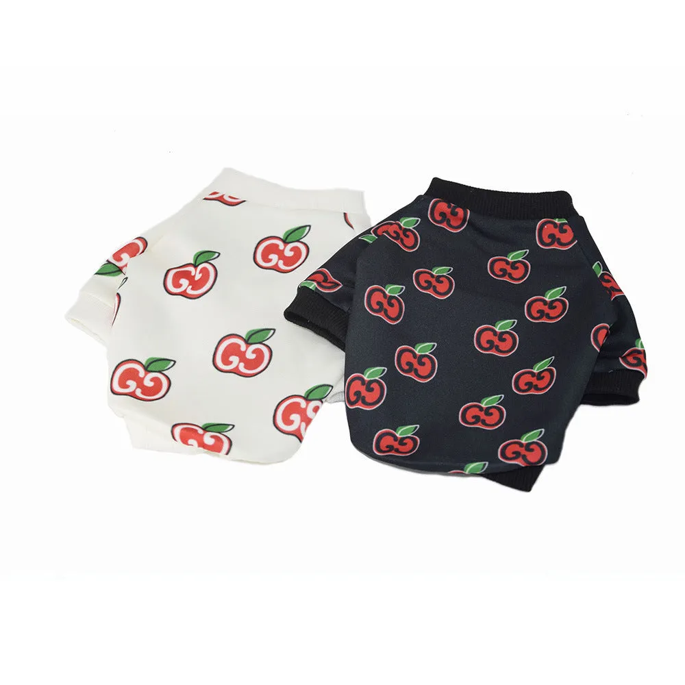 Two-legged polyester dog clothing in white casual style with open back design