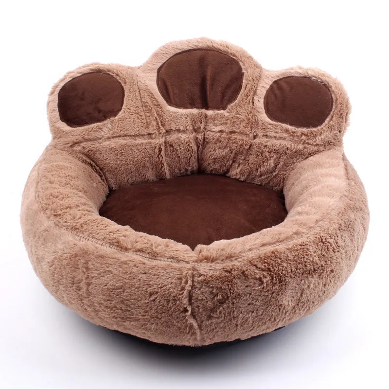 Bear paw kennel teddy pet mat in coffee colour, short plush fabric on floor