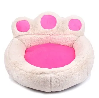 Bear paw kennel teddy pet mat in coffee colour, short plush fabric on floor