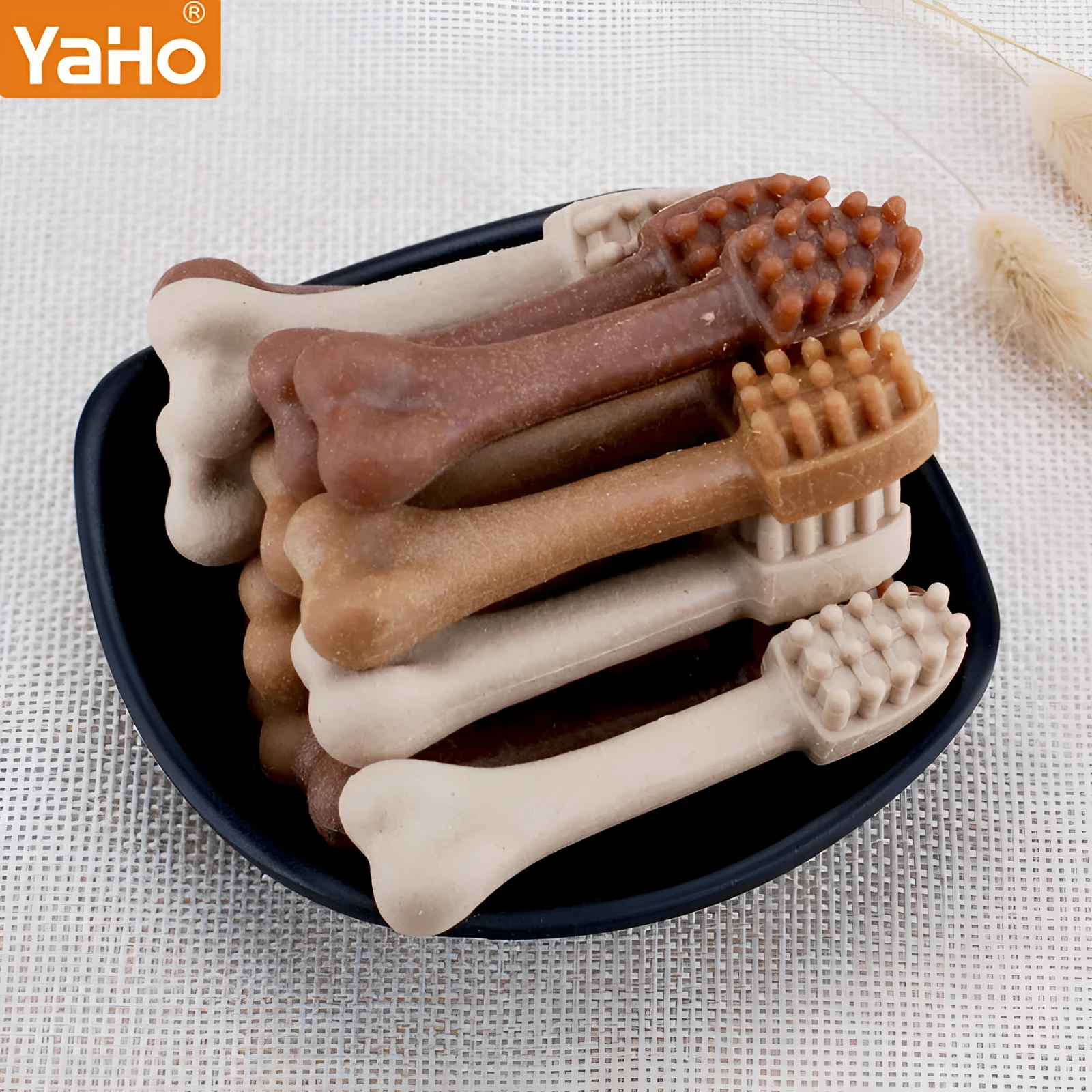 Yahe dental chews dog snacks 10 pack 150g mixed flavour adult bite size treats