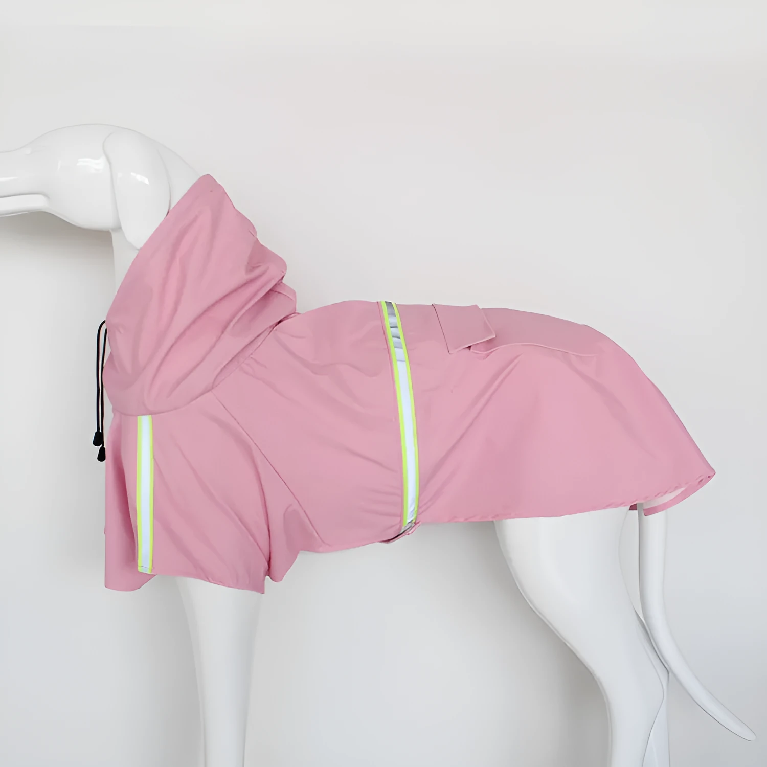 Windproof rainproof PU pet raincoat in blue for dogs and cats with adjustable fit