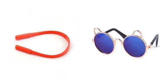 Pet sunglasses metal frame casual style for cats dogs teddy bears black blue reflective colourful gradient blue red