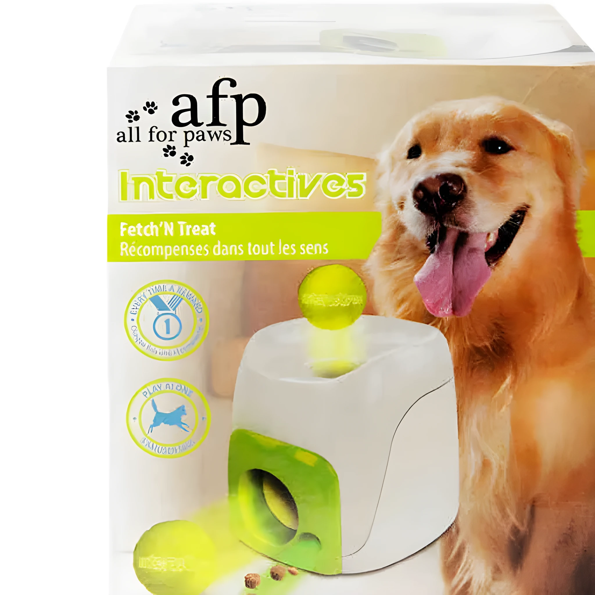 Dog tennis food award machine interactive treat dispenser with tennis ball, ABS plastic, 16x16x20cm size
