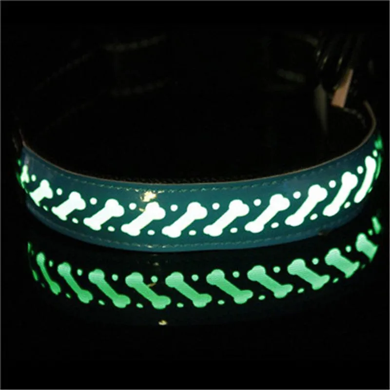 LED light pet collar USB rechargeable adjustable 40-60cm length 2.5cm width for dogs cats