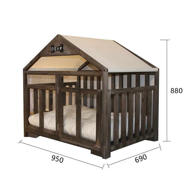 Wooden pet house for cats and small dogs in white finish, removable and washable