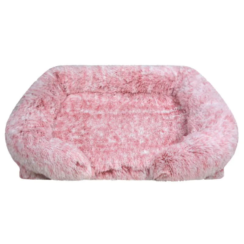Removable washable square pet house dog bed in gradient grey waterproof cloth size L