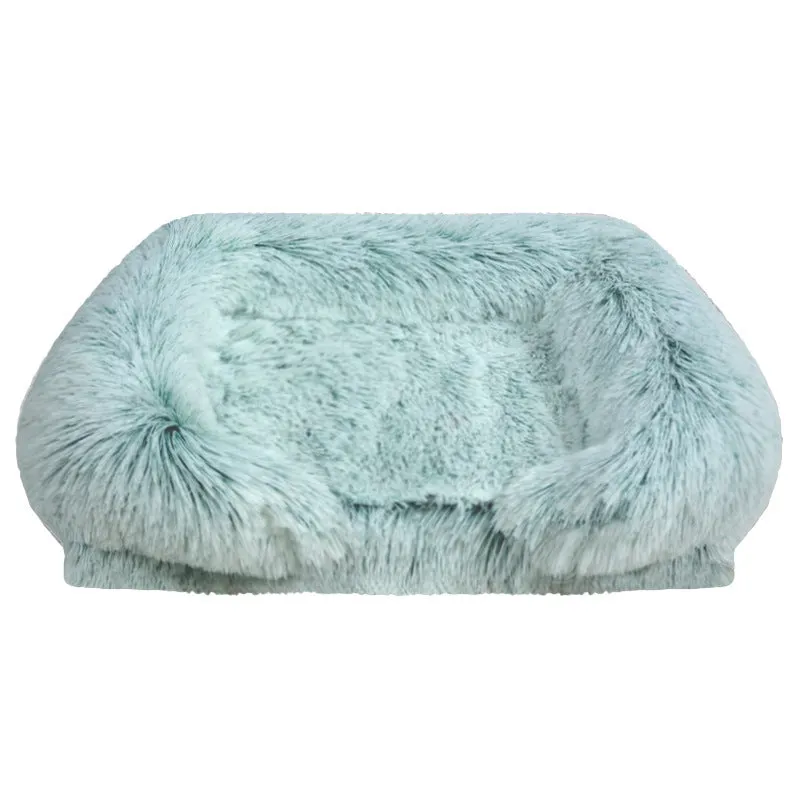 Removable washable square pet house dog bed in gradient grey waterproof cloth size L