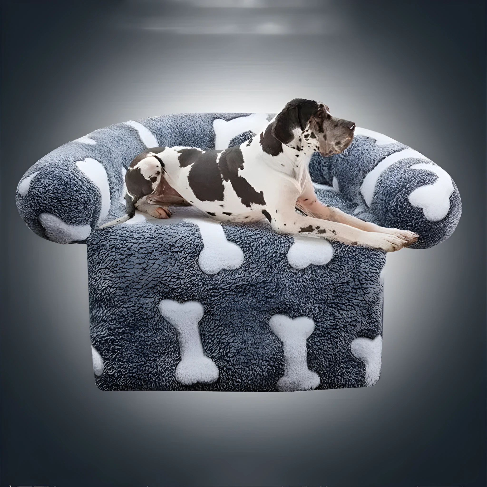 Plush kennel sofa blanket in orange star moon colour on a light background