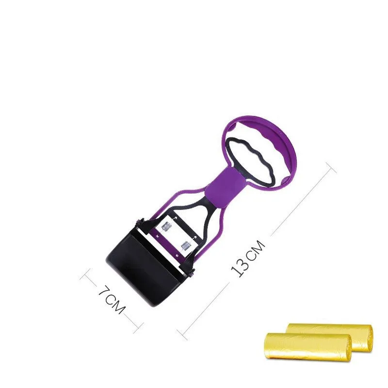 Foldable purple ABS plastic pet toilet for puppy poop picking up with 60cm length