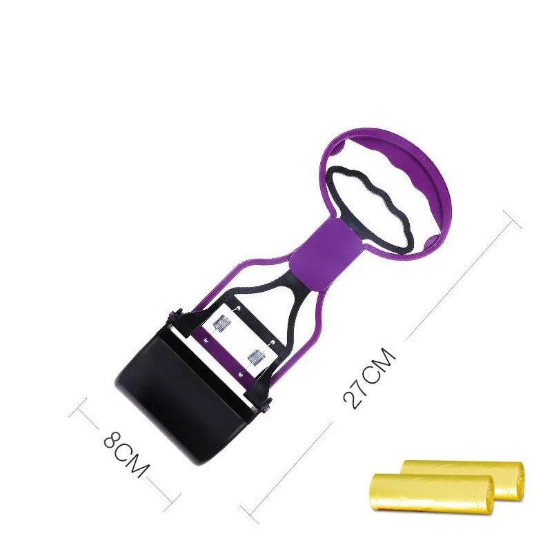 Foldable purple ABS plastic pet toilet for puppy poop picking up with 60cm length