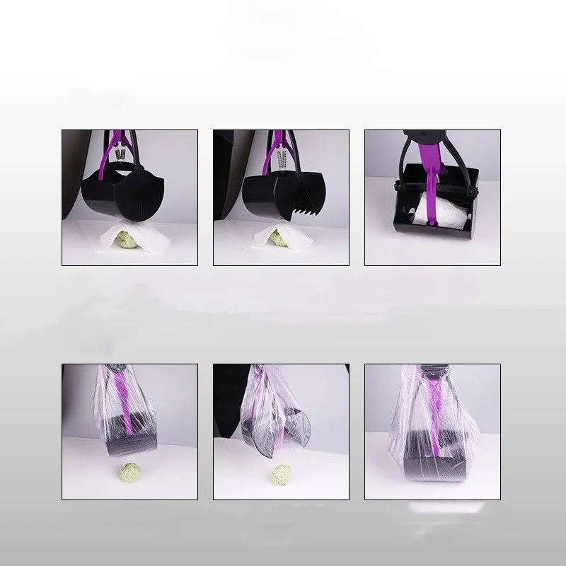Foldable purple ABS plastic pet toilet for puppy poop picking up with 60cm length