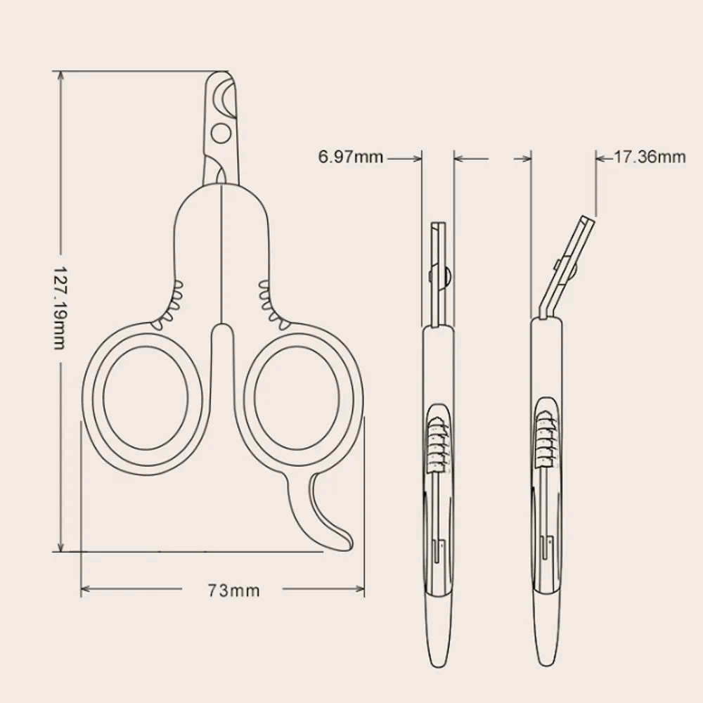 Grey and pink pet nail clippers with curved tips and a rubber-coated anti-slip handle on a white background.