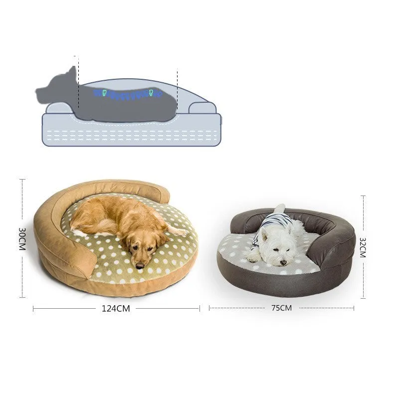 Large cloth dog bed for kennel in dark grey colour, 124 x 30 cm