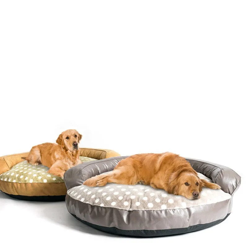 Large cloth dog bed for kennel in dark grey colour, 124 x 30 cm