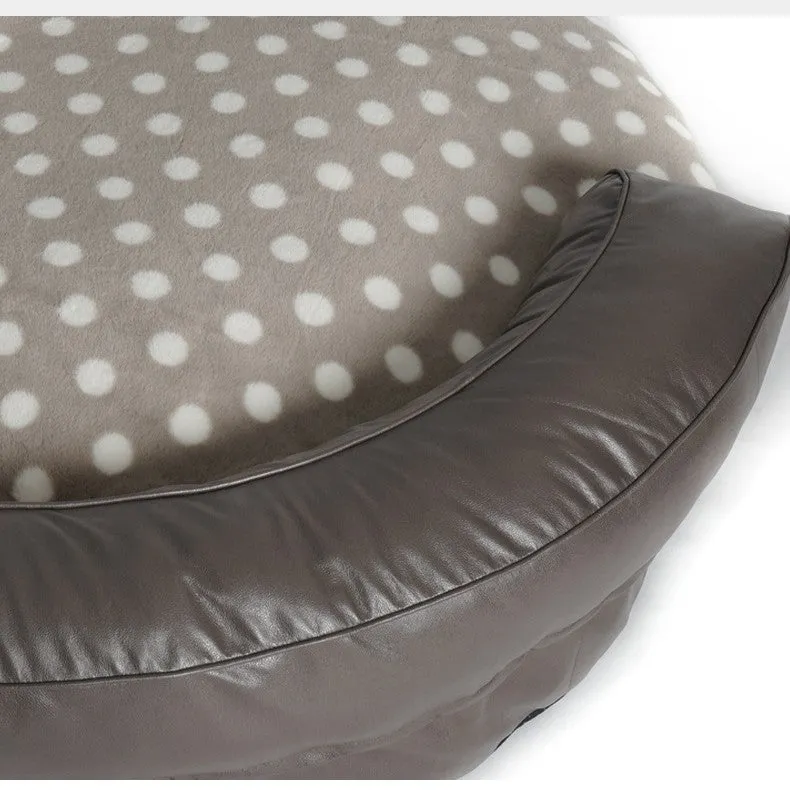 Large cloth dog bed for kennel in dark grey colour, 124 x 30 cm