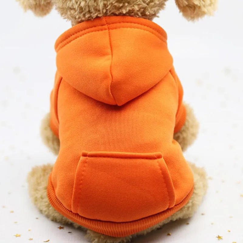 Teacup dog in red winter knit costume with chest and back coverage, size M
