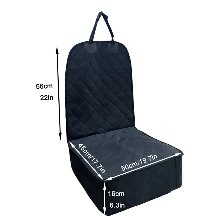 Pet car front seat cover protector in 600D Oxford cloth with PVC coating, 52x102cm