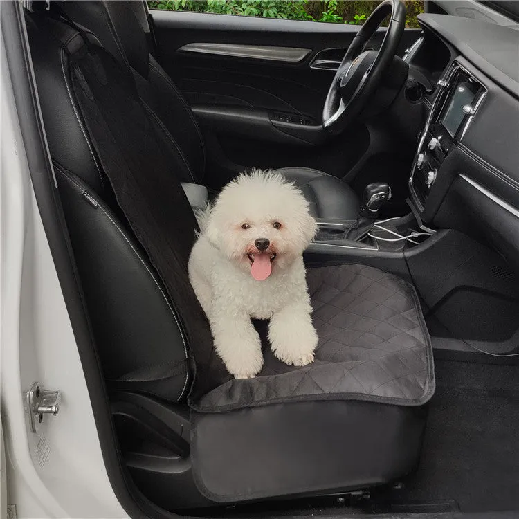 Pet car front seat cover protector in 600D Oxford cloth with PVC coating, 52x102cm