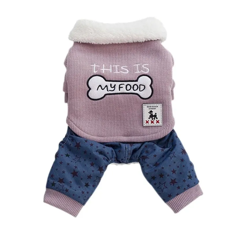 Bone clothes pet clothing in cotton for dog, green colour, side view