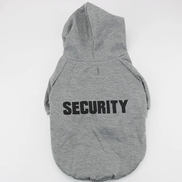 Fleece pet sweater for small dogs in gray with security fit for winter walks