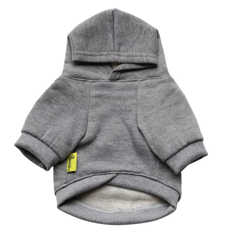 Fleece pet sweater for small dogs in gray with security fit for winter walks