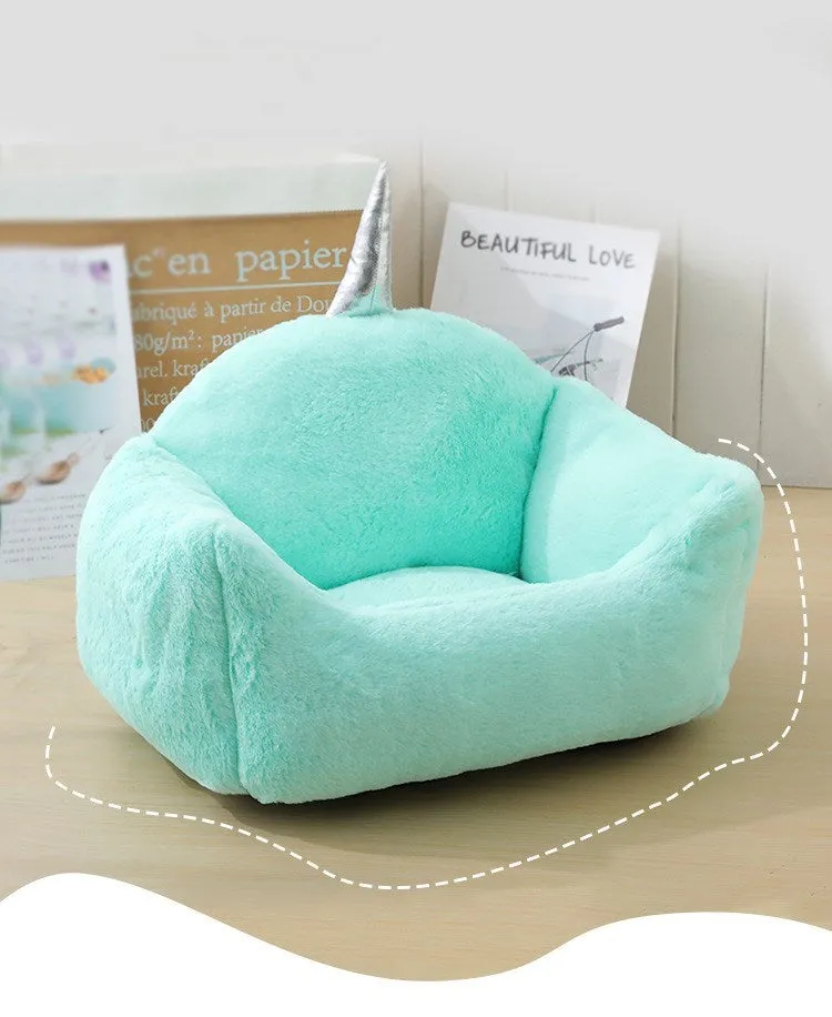 Multifunctional cloth dog bed mat for small medium dogs in grey, with size S (50x45x25 cm)