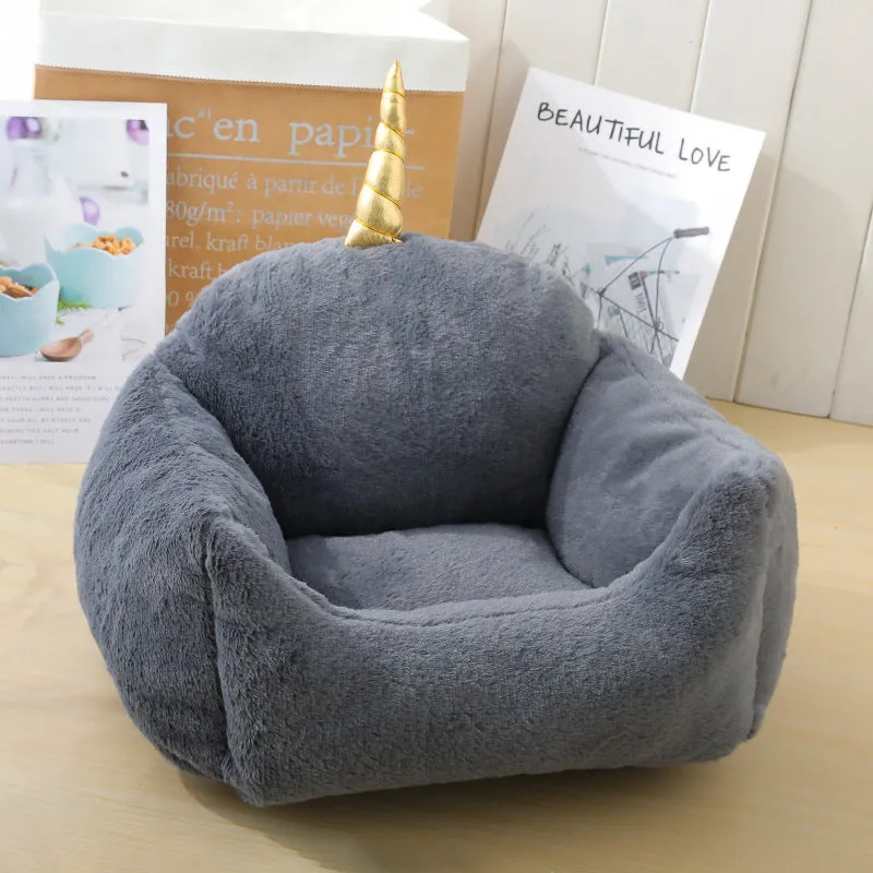 Multifunctional cloth dog bed mat for small medium dogs in grey, with size S (50x45x25 cm)