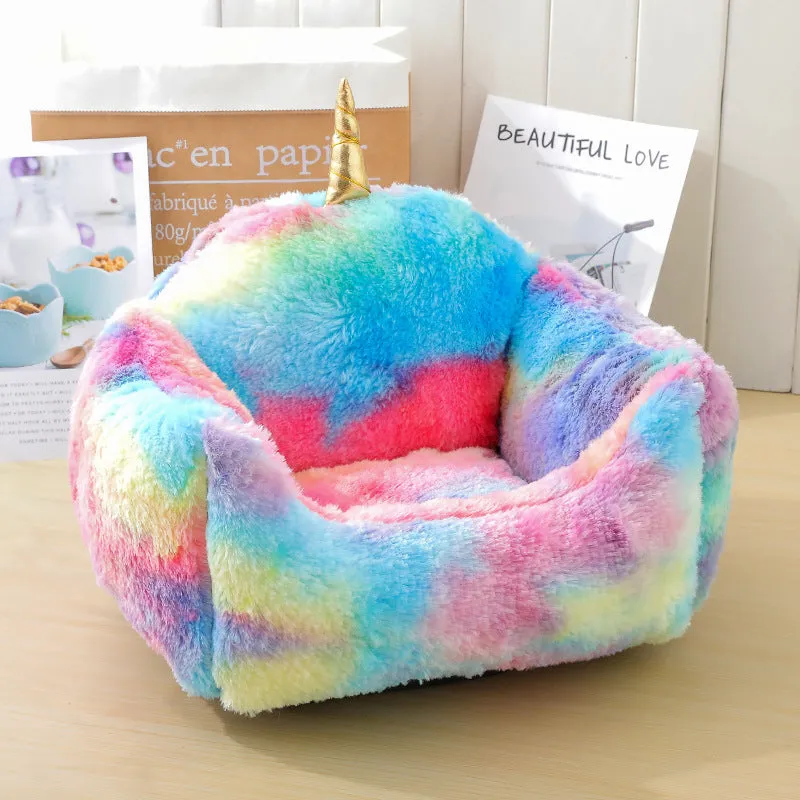 Multifunctional cloth dog bed mat for small medium dogs in grey, with size S (50x45x25 cm)