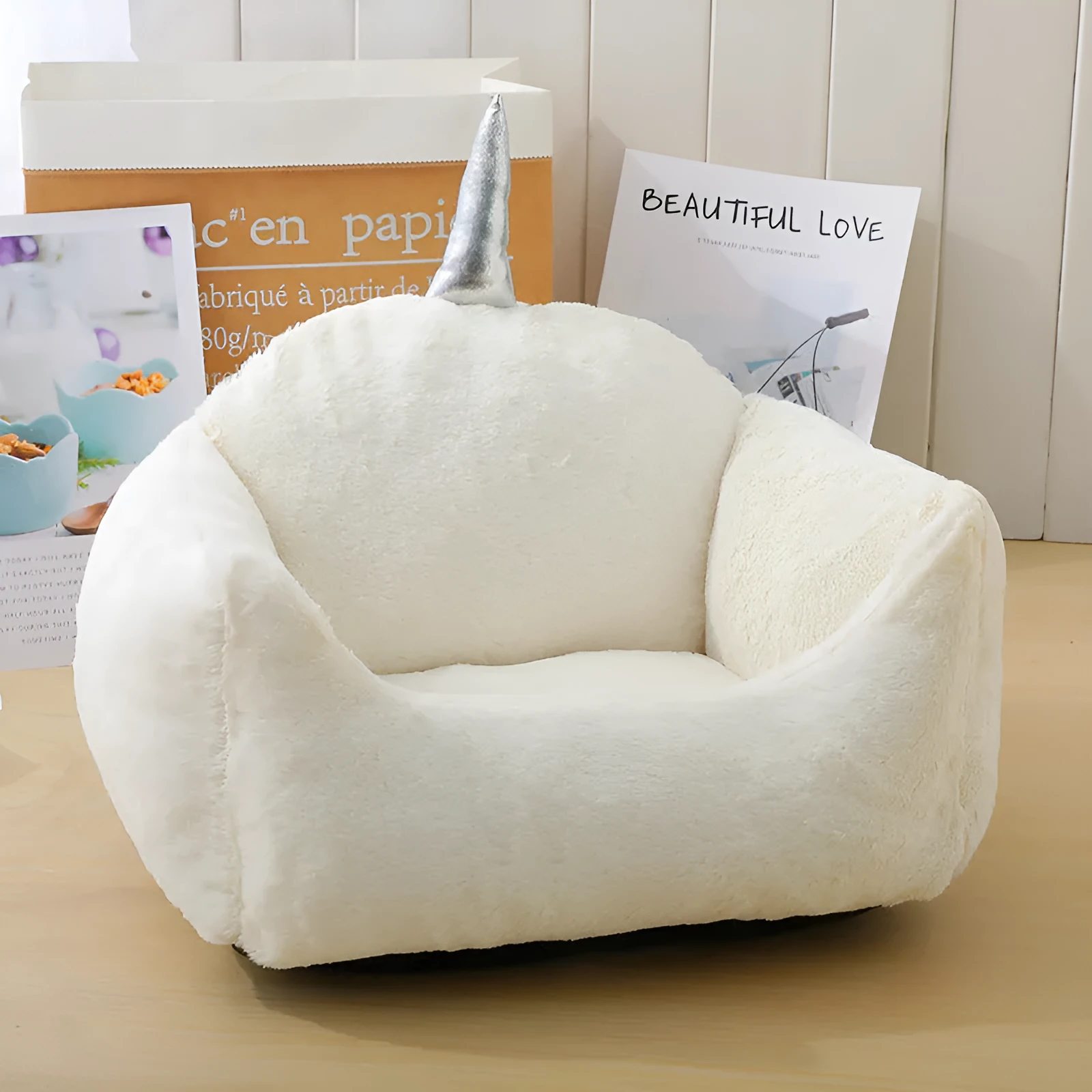Multifunctional cloth dog bed mat for small medium dogs in grey, with size S (50x45x25 cm)