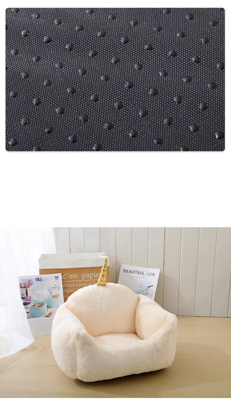 Multifunctional cloth dog bed mat for small medium dogs in grey, with size S (50x45x25 cm)