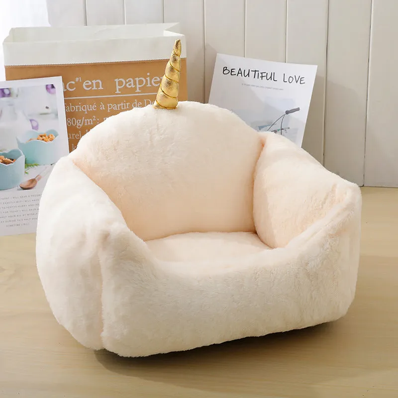 Multifunctional cloth dog bed mat for small medium dogs in grey, with size S (50x45x25 cm)