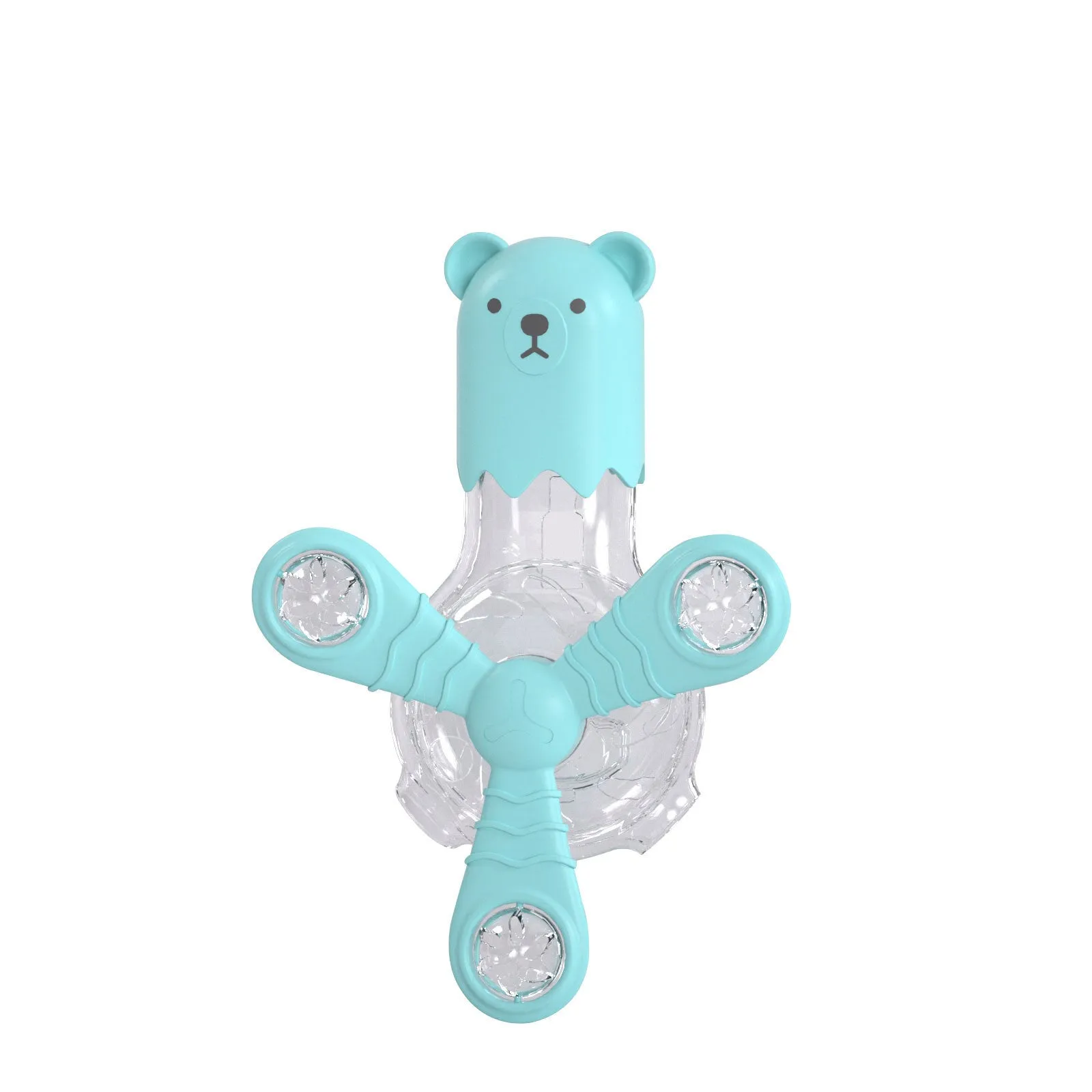 Multi-function cat toy with light and sound in blue, rotating feeding function, size 150x190x75mm