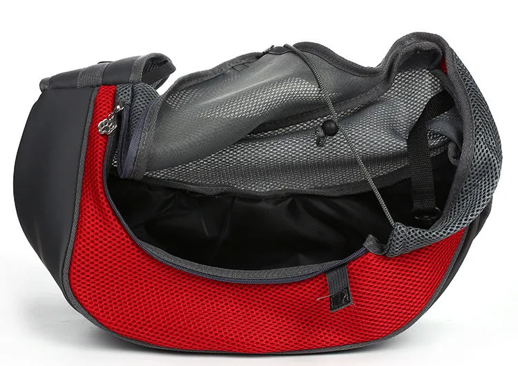 Small dog cat travel bag breathable mesh pet shoulder bag in blue for pets up to 6 kg