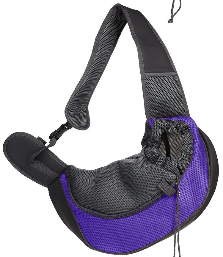 Small dog cat travel bag breathable mesh pet shoulder bag in blue for pets up to 6 kg