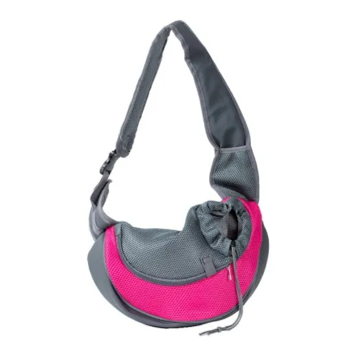 Small dog cat travel bag breathable mesh pet shoulder bag in blue for pets up to 6 kg