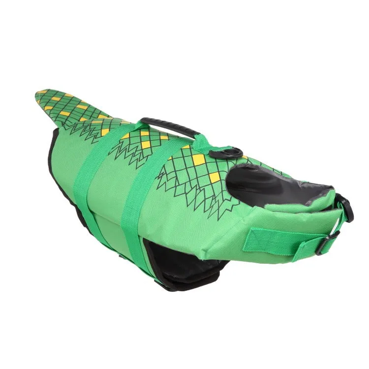 Mermaid shark dog life vest for small and large dogs in polyester with adjustable straps