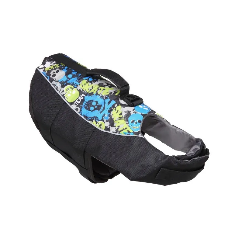 Mermaid shark dog life vest for small and large dogs in polyester with adjustable straps