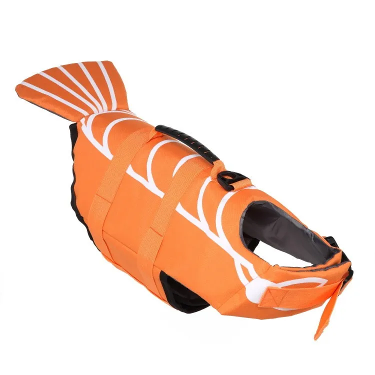 Mermaid shark dog life vest for small and large dogs in polyester with adjustable straps