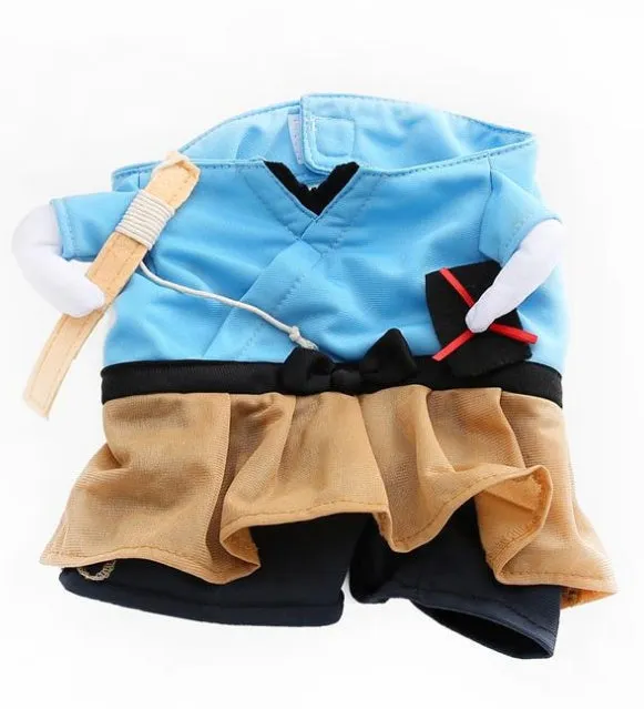 Cat cosplay costume uniform suit in size S M L XL with neck and bust measurements for cats