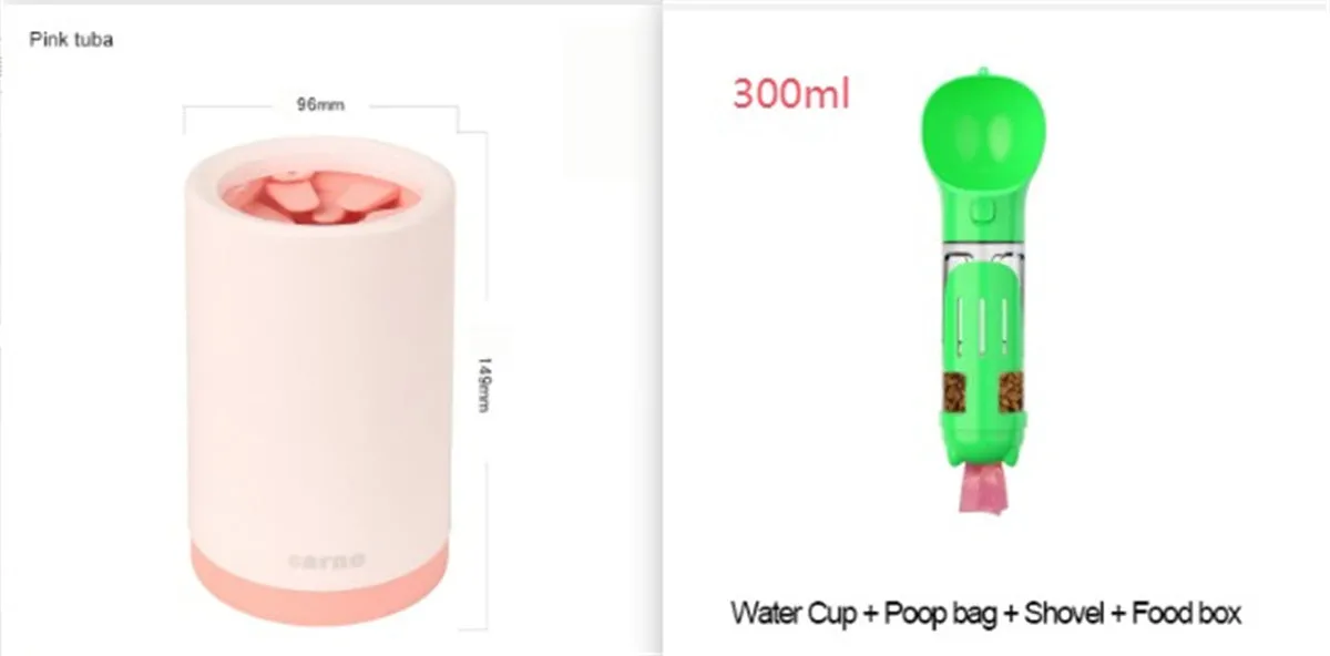Plastic pet foot washing cup for dogs in green colour for small and large paws