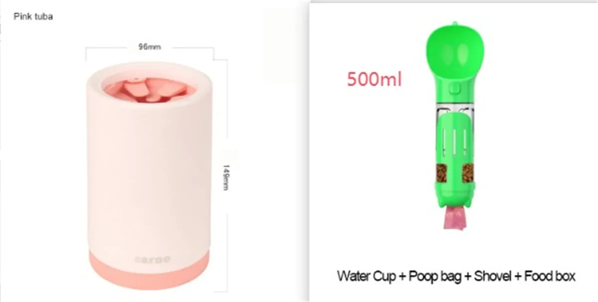 Plastic pet foot washing cup for dogs in green colour for small and large paws