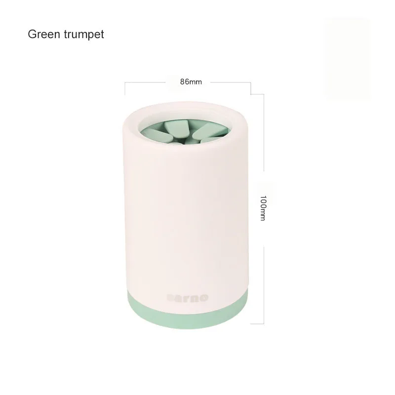 Plastic pet foot washing cup for dogs in green colour for small and large paws