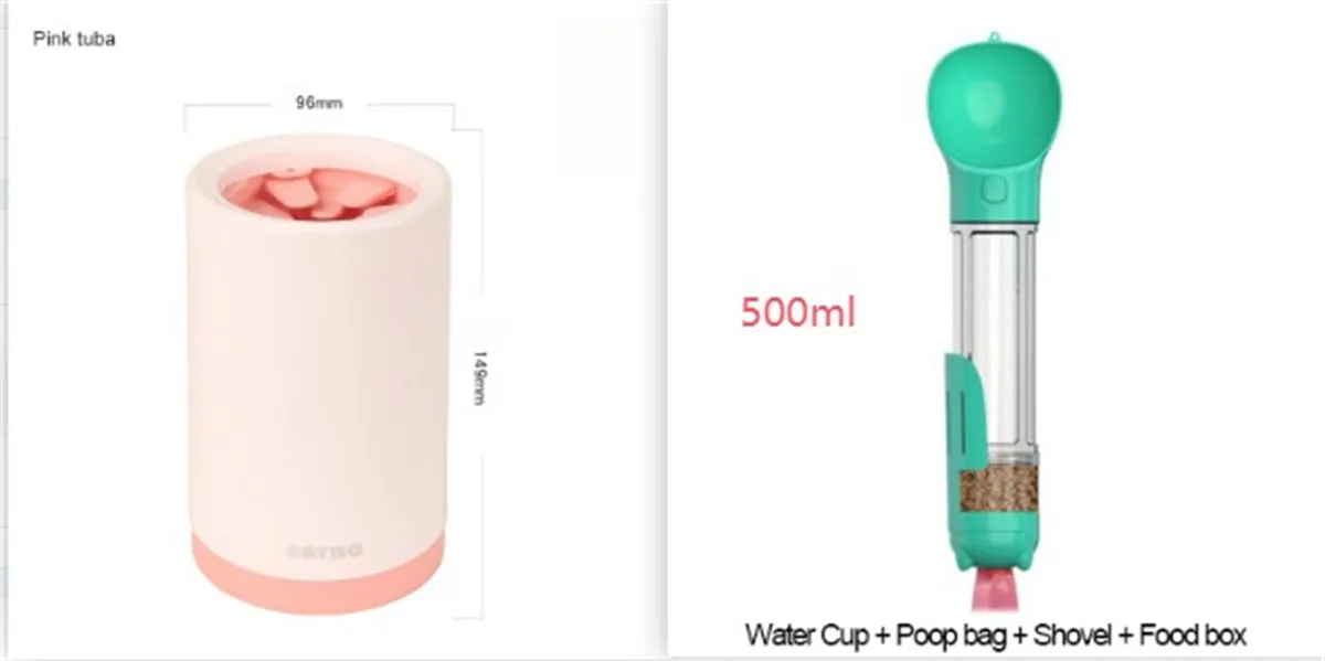 Plastic pet foot washing cup for dogs in green colour for small and large paws