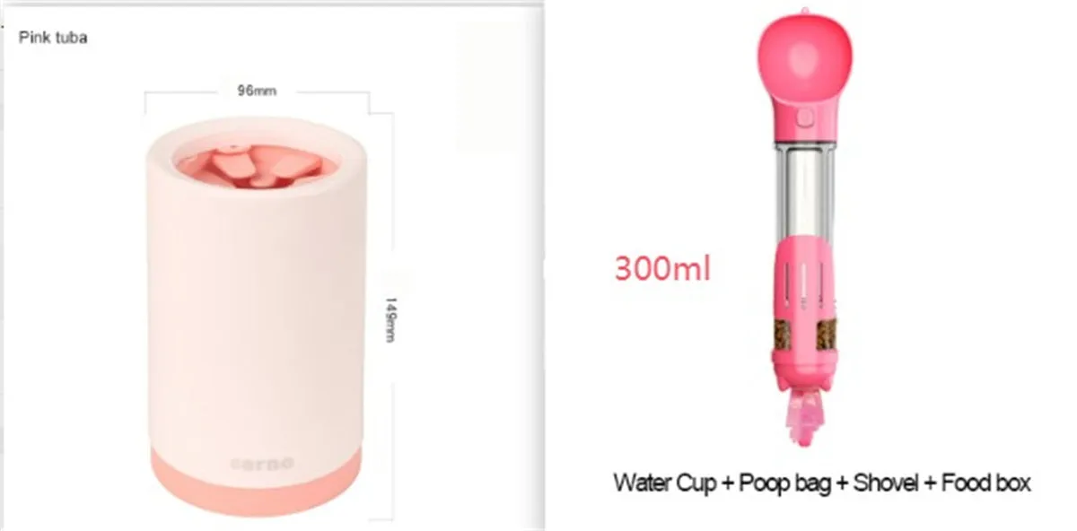Plastic pet foot washing cup for dogs in green colour for small and large paws