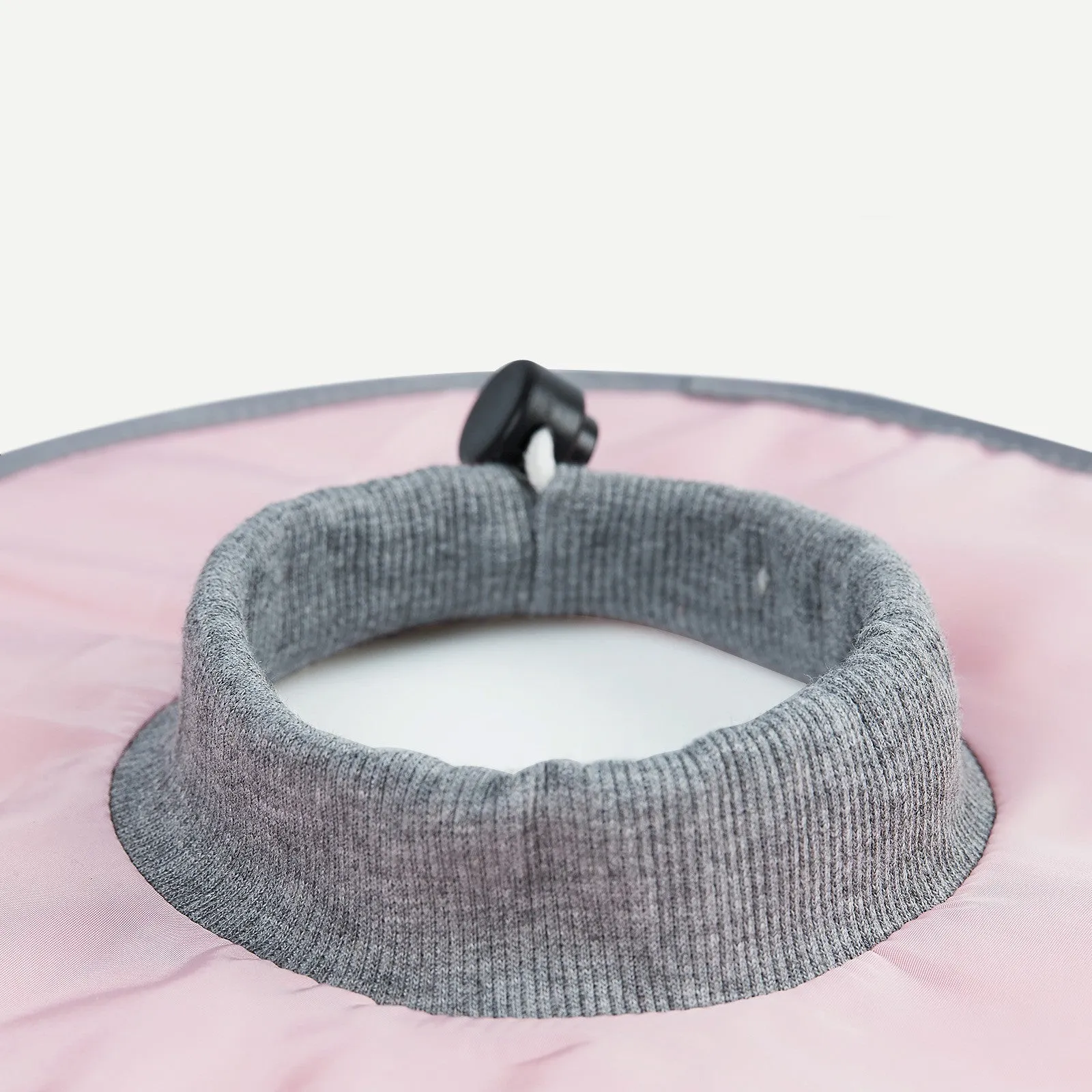 Light blue cloth circle cat collar made of polyester, size M, 17 x 13 x 1 cm