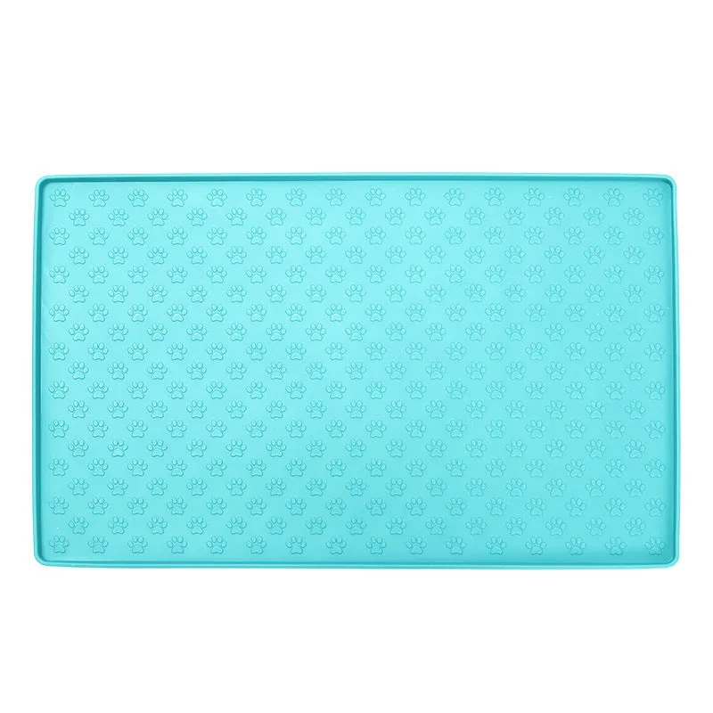 Nakabayashi Spot Pet Mat waterproof silicone square pet placemat, small 48x30cm, easy clean surface