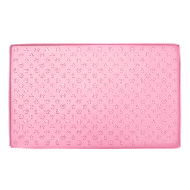 Nakabayashi Spot Pet Mat waterproof silicone square pet placemat, small 48x30cm, easy clean surface