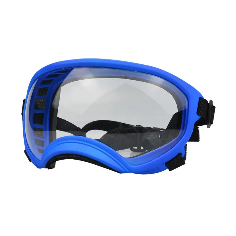 Ski pet dog wind protection goggles with double layer PC anti-fog polarised lens in black frame red film