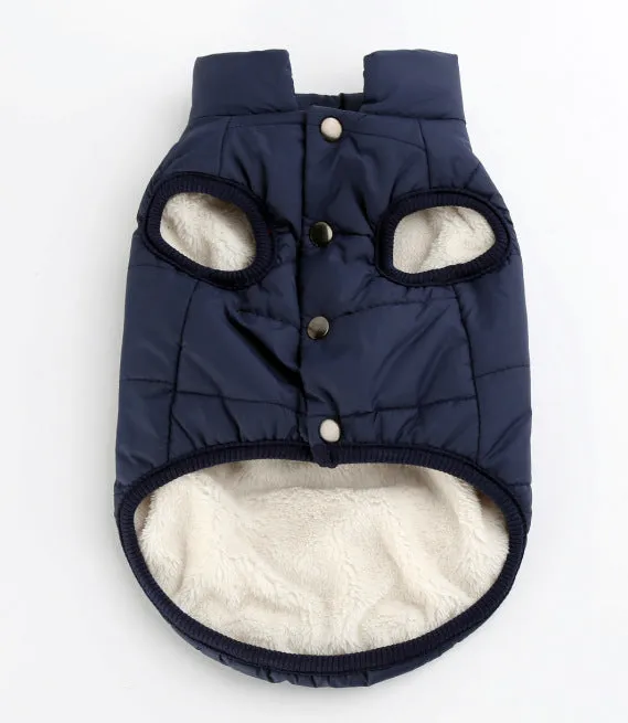 Warm waterproof polyester dog coat in brown with reflective trim for autumn winter outdoor walks